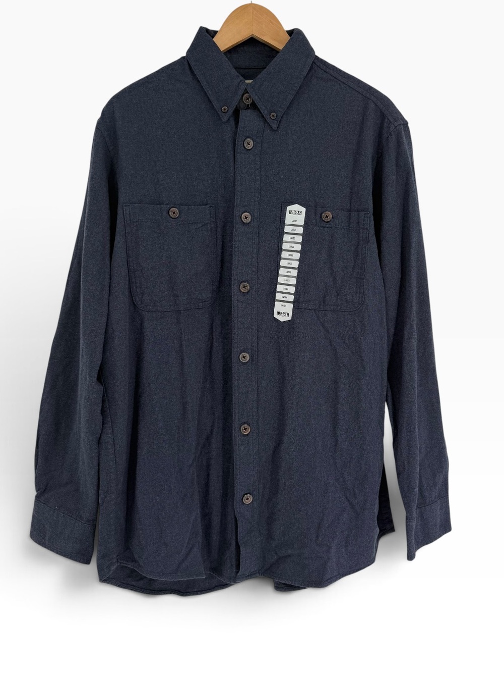 Duluth Trading Co Free Swingin Flannel Shirt Men’s Size L Trim Fit NWT Blue